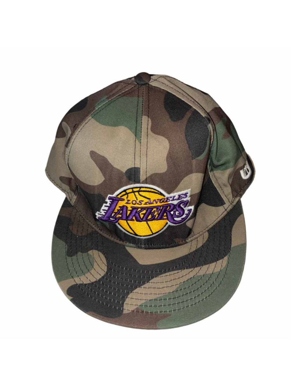 Men's Ultra Game Lakers Camo Snapback Hat One Size Green Brown